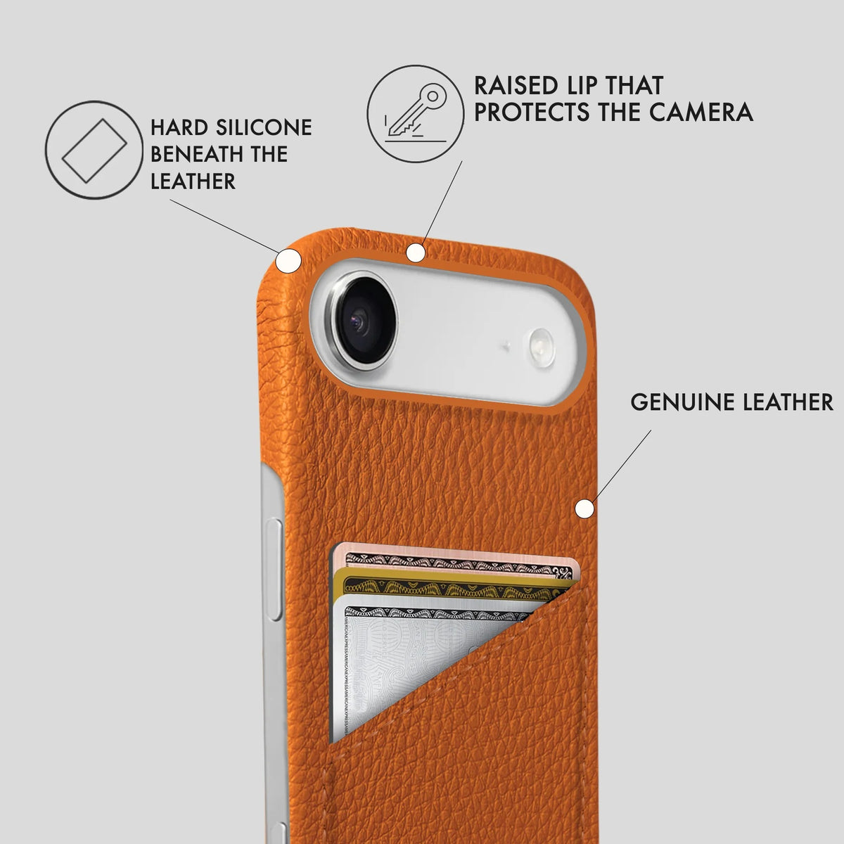 iPhone 17 Air Leather Case — Ashe Cardholder