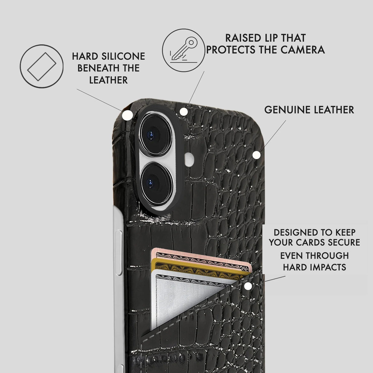 iPhone 16 Leather Case — Neo Cardholder