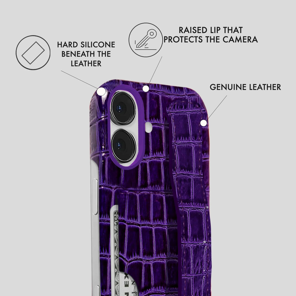 iPhone 16 Leather Case — Vega Handle Cardholder