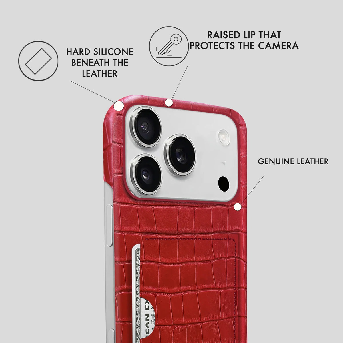 iPhone 17 Pro Max Leather Case — Vega Cardholder