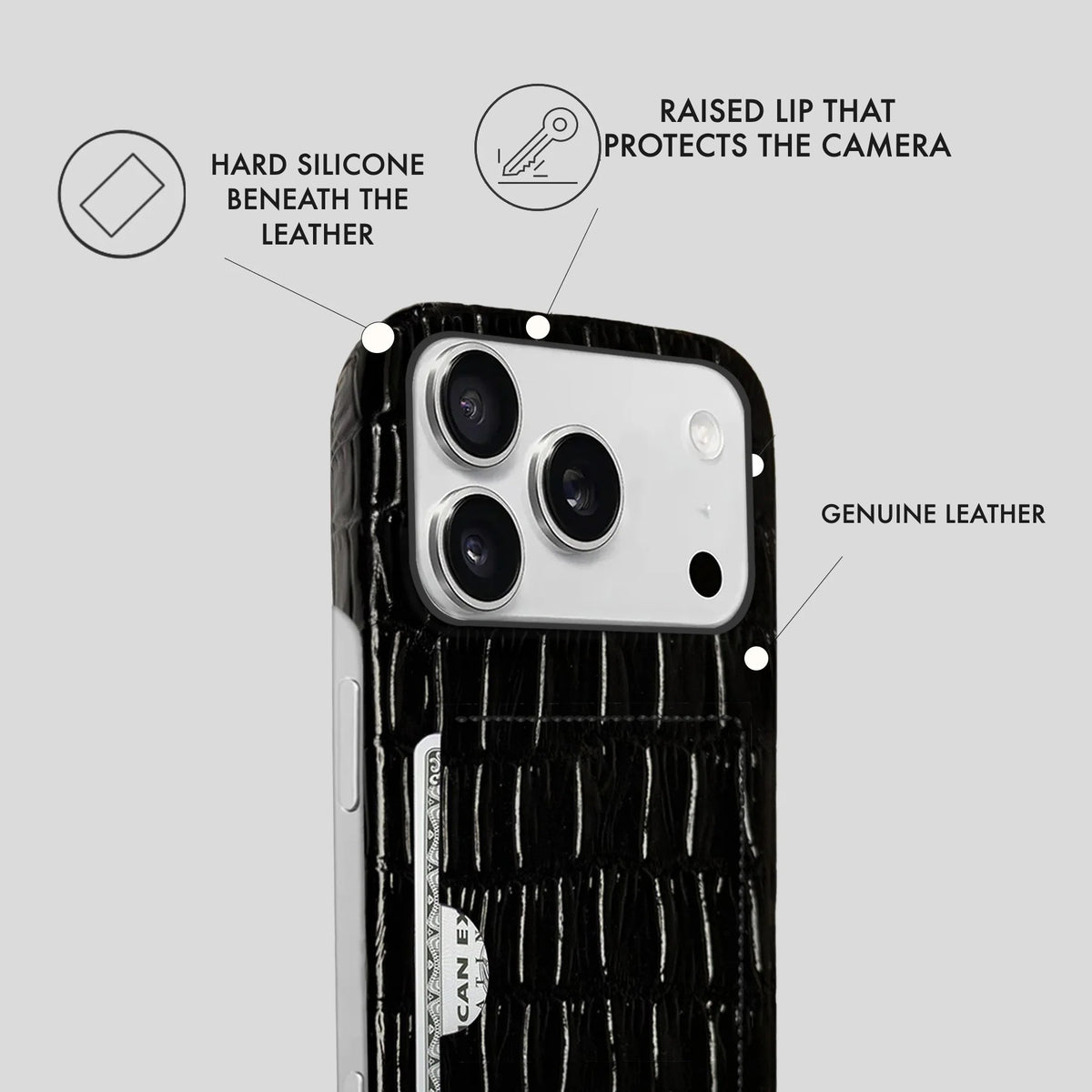 iPhone 17 Pro Max Leather Case — Vega Cardholder