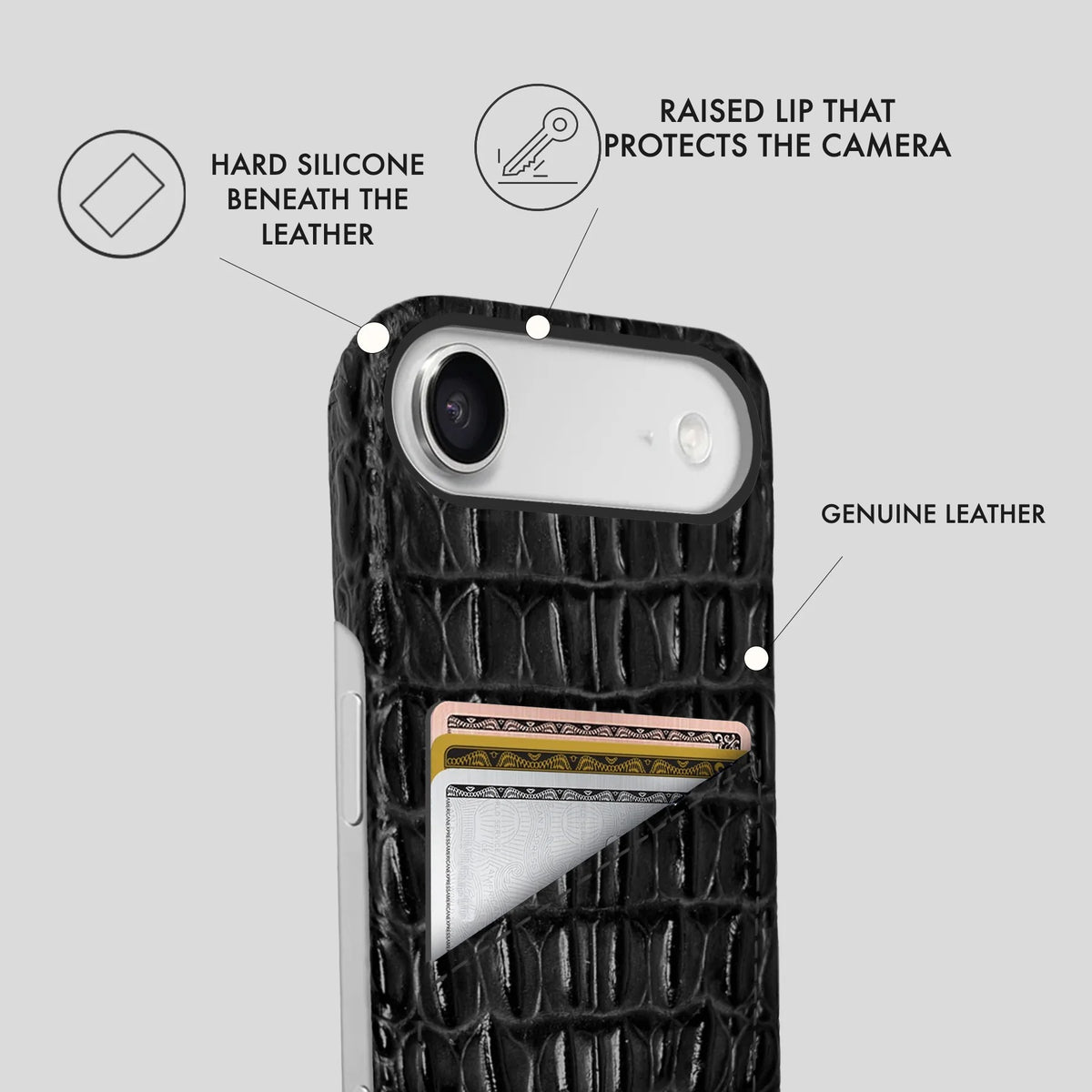iPhone 17 Air Leather Case — Titan Cardholder