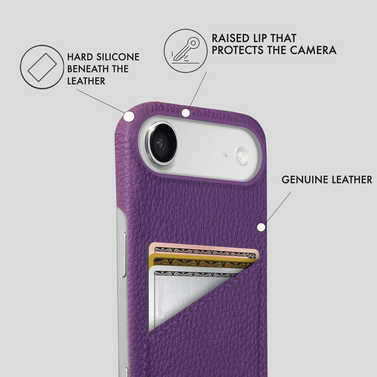 iPhone 17 Air Leather Case — Ashe Cardholder