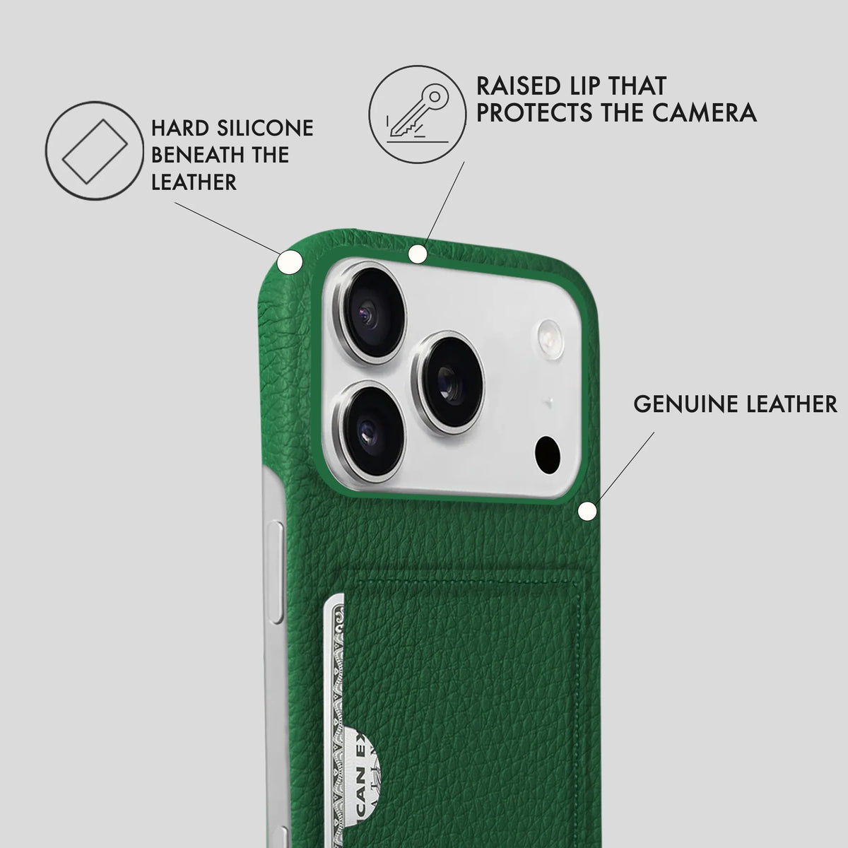iPhone 17 Pro Leather Case — Ashe Cardholder