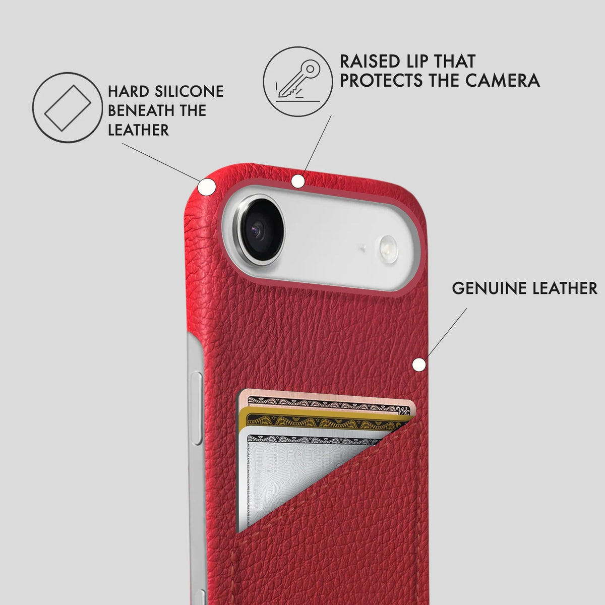 iPhone 17 Air Leather Case — Ashe Cardholder