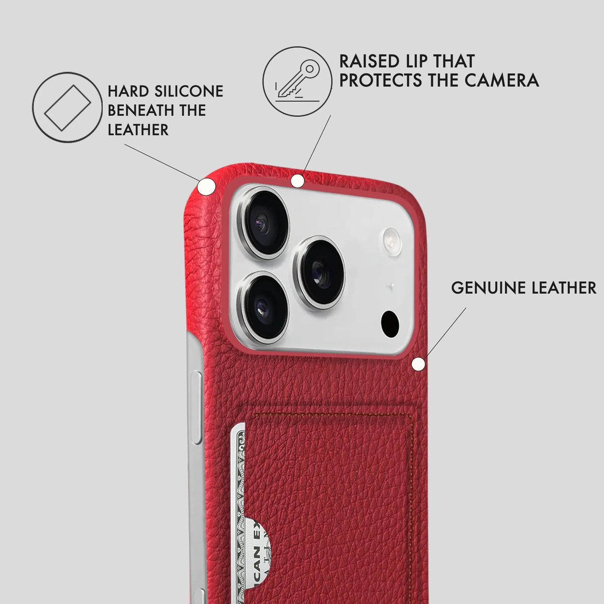iPhone 17 Pro Leather Case — Ashe Cardholder