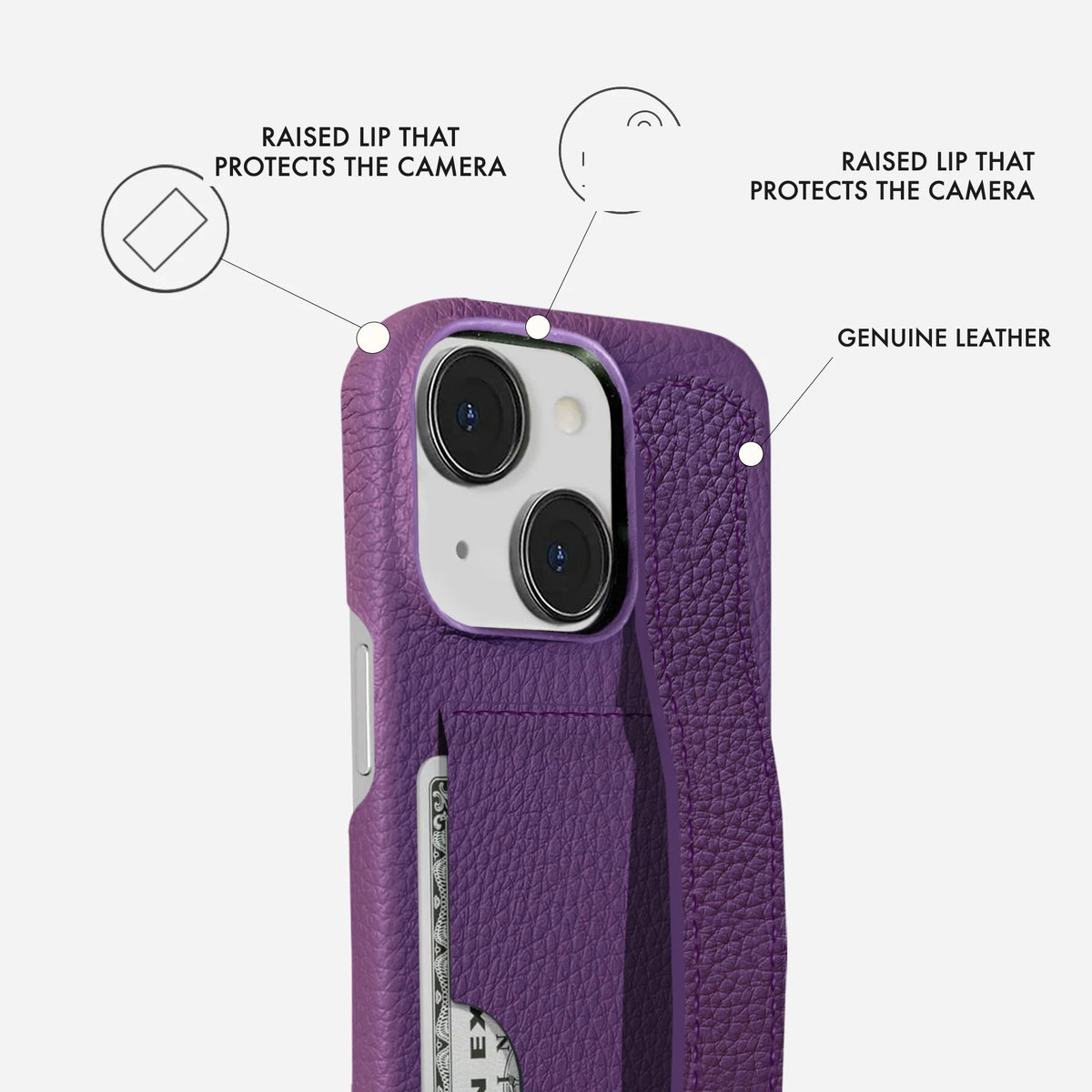 iPhone 15 Leather Case — Ashe Handle Cardholder