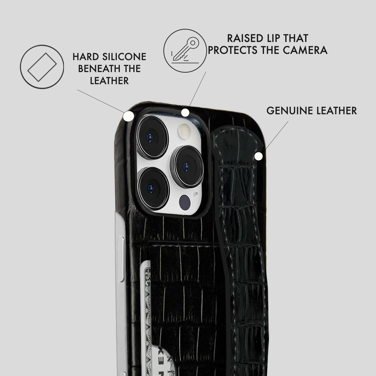 iPhone 16 Pro Max Leather Case — Vega Handle Cardholder