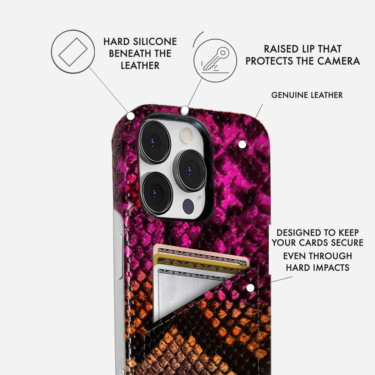 iPhone 16 Pro Max Leather Case — Elise Cardholder