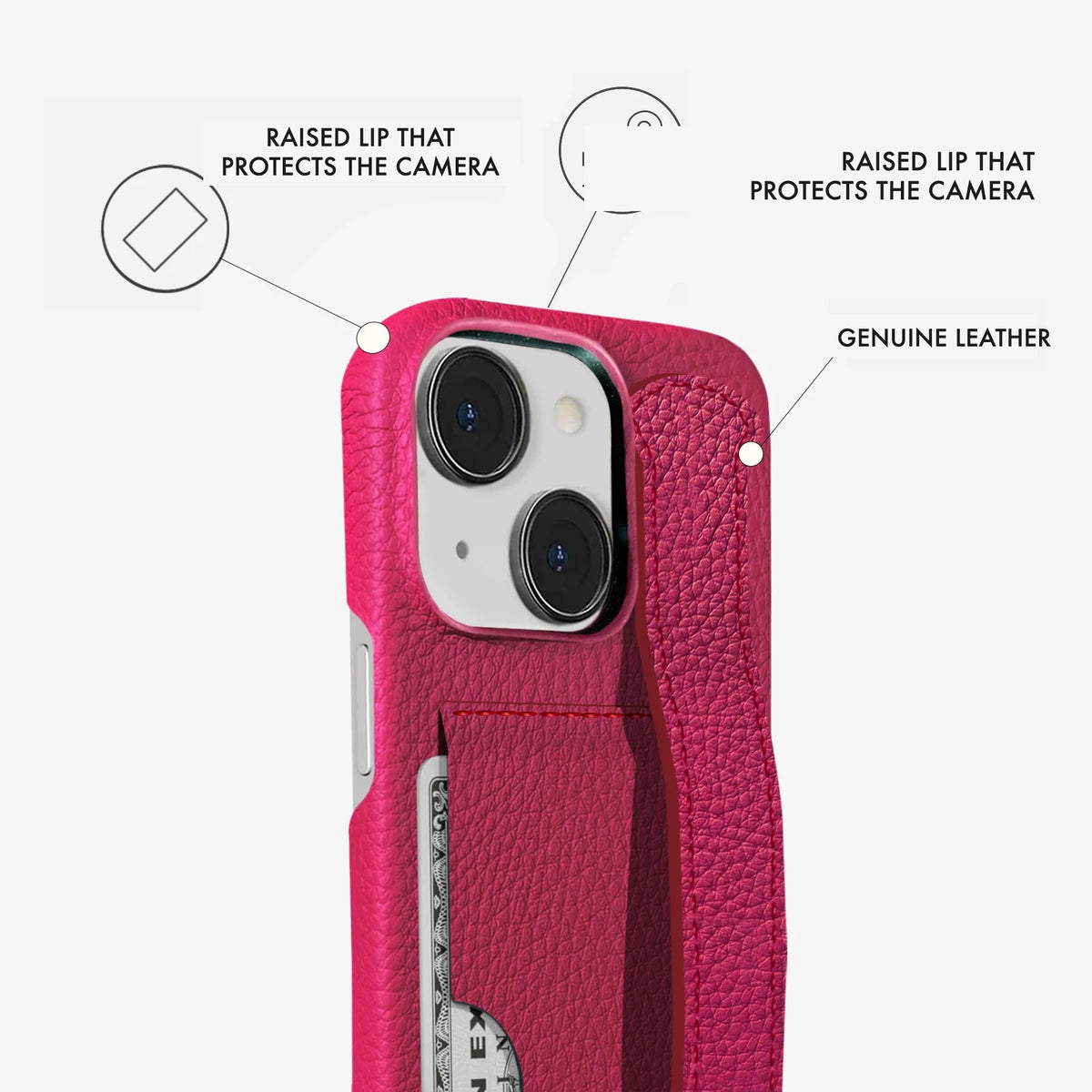 iPhone 15 Leather Case — Ashe Handle Cardholder