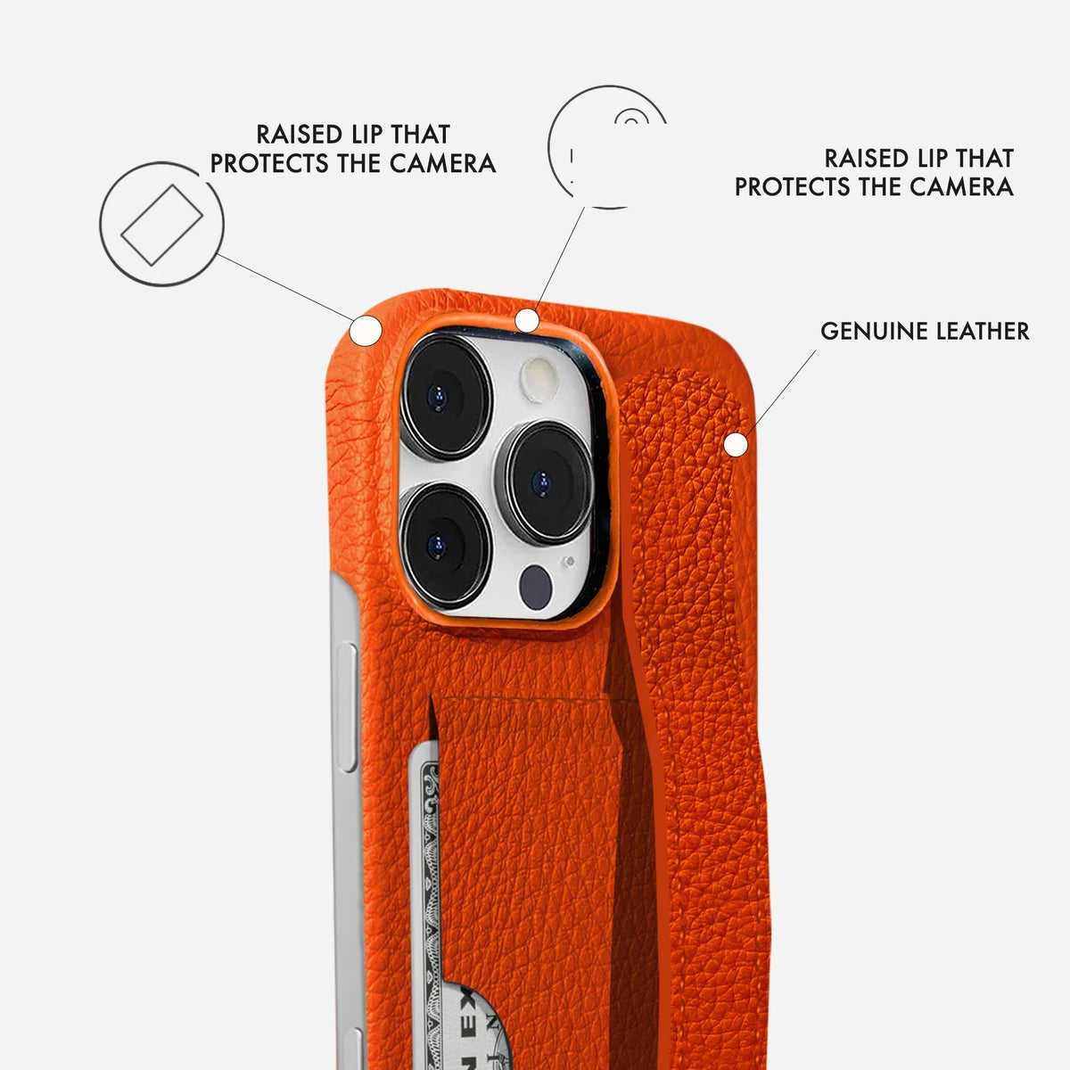 iPhone 13 Pro Leather Case — Ashe Handle Cardholder