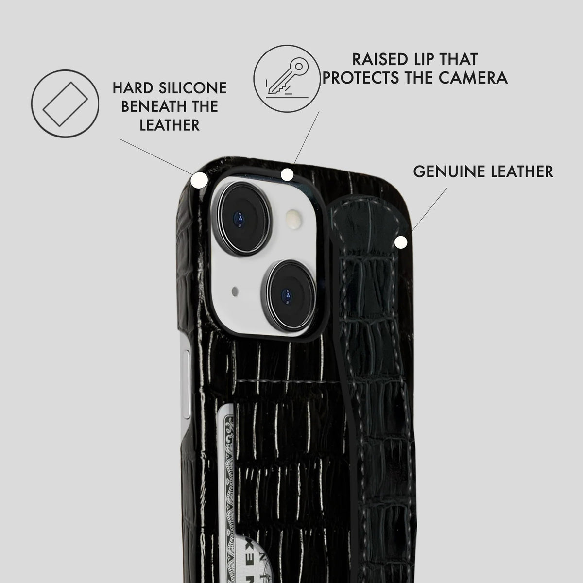 iPhone 14 Leather Case — Vega Handle Cardholder