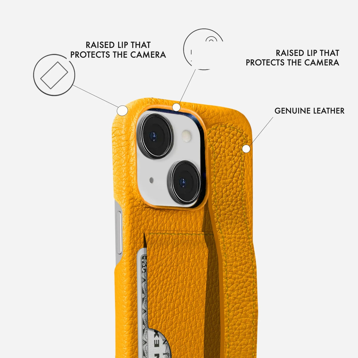 iPhone 15 Leather Case — Ashe Handle Cardholder