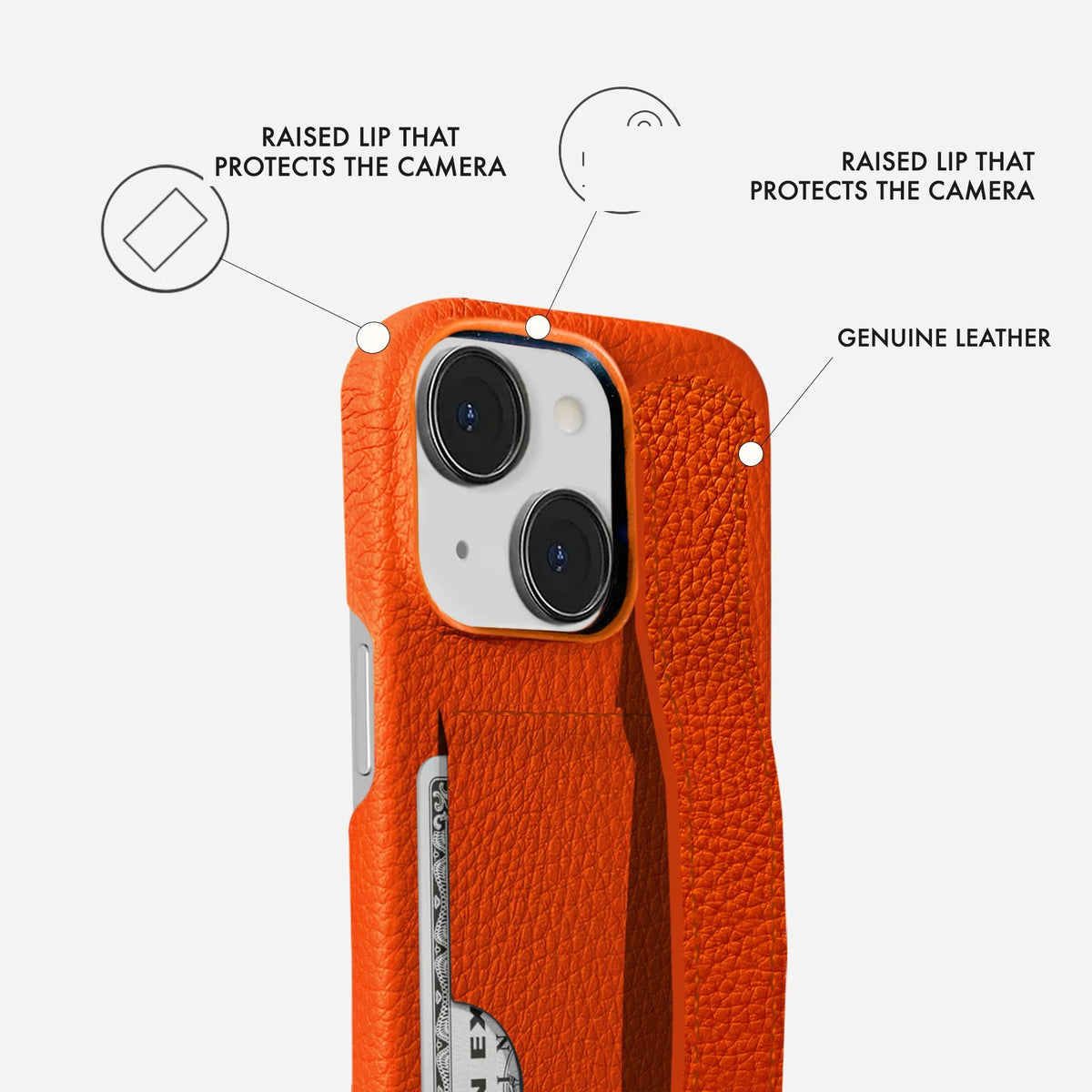 iPhone 15 Leather Case — Ashe Handle Cardholder