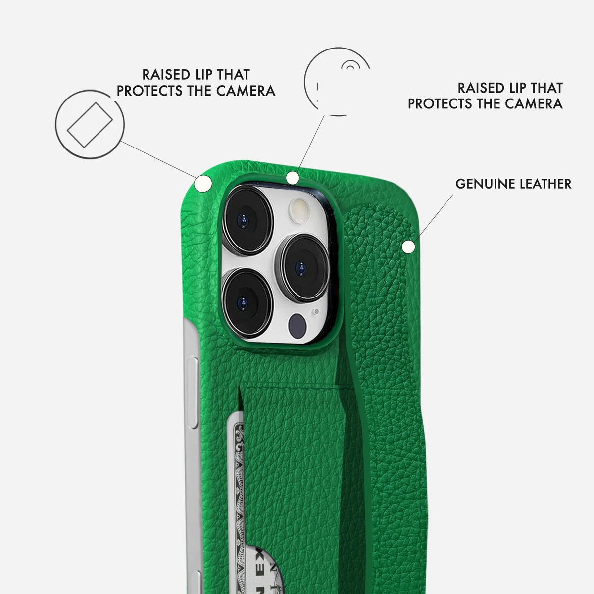 iPhone 16 Pro Leather Case — Ashe Handle Cardholder