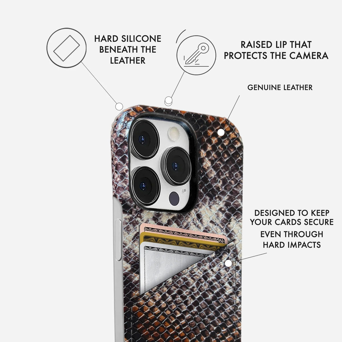 iPhone 16 Pro Max Leather Case — Elise Cardholder
