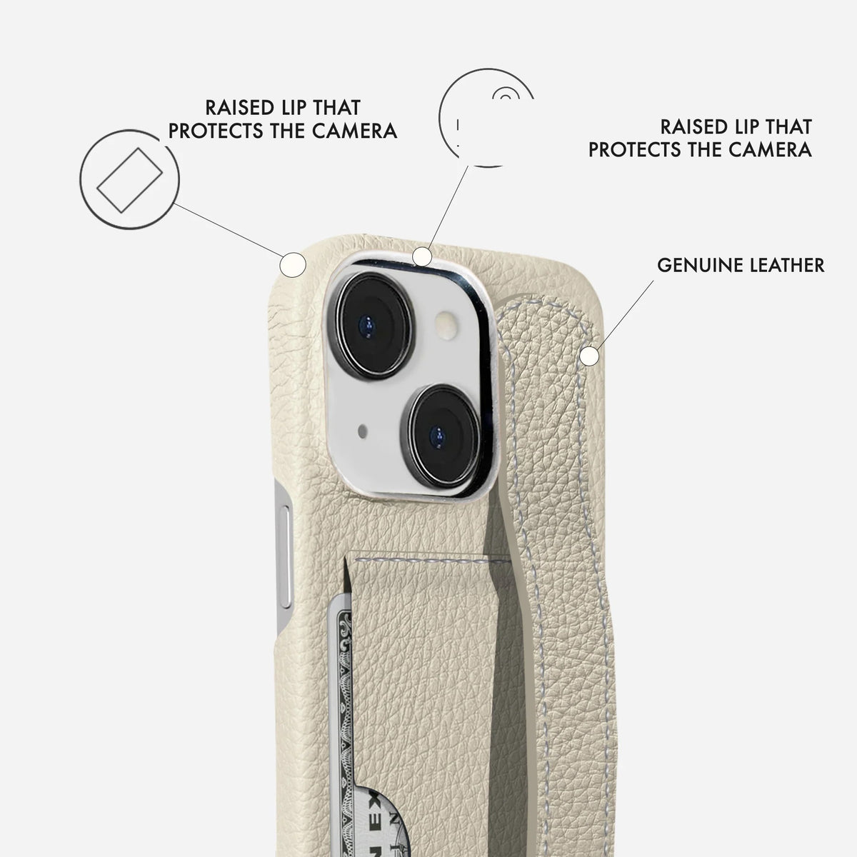 iPhone 15 Leather Case — Ashe Handle Cardholder