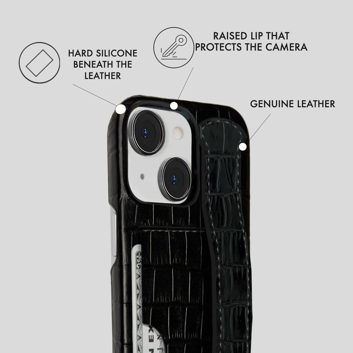 iPhone 14 Leather Case — Vega Handle Cardholder