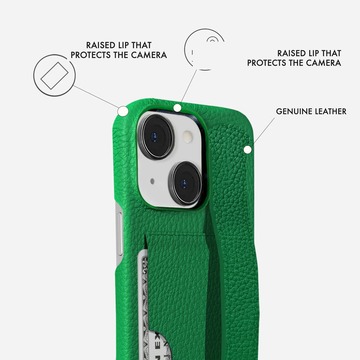 iPhone 15 Leather Case — Ashe Handle Cardholder