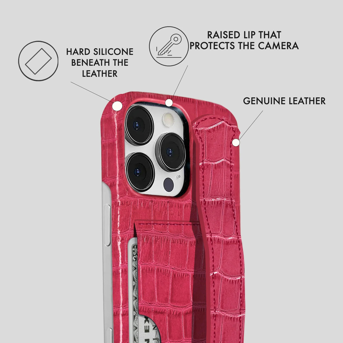 iPhone 16 Pro Max Leather Case — Vega Handle Cardholder