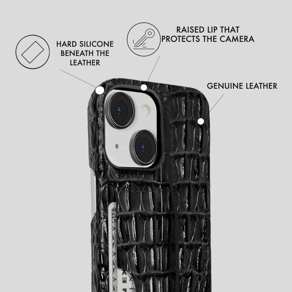iPhone 13 Leather Case — Titan Handle Cardholder