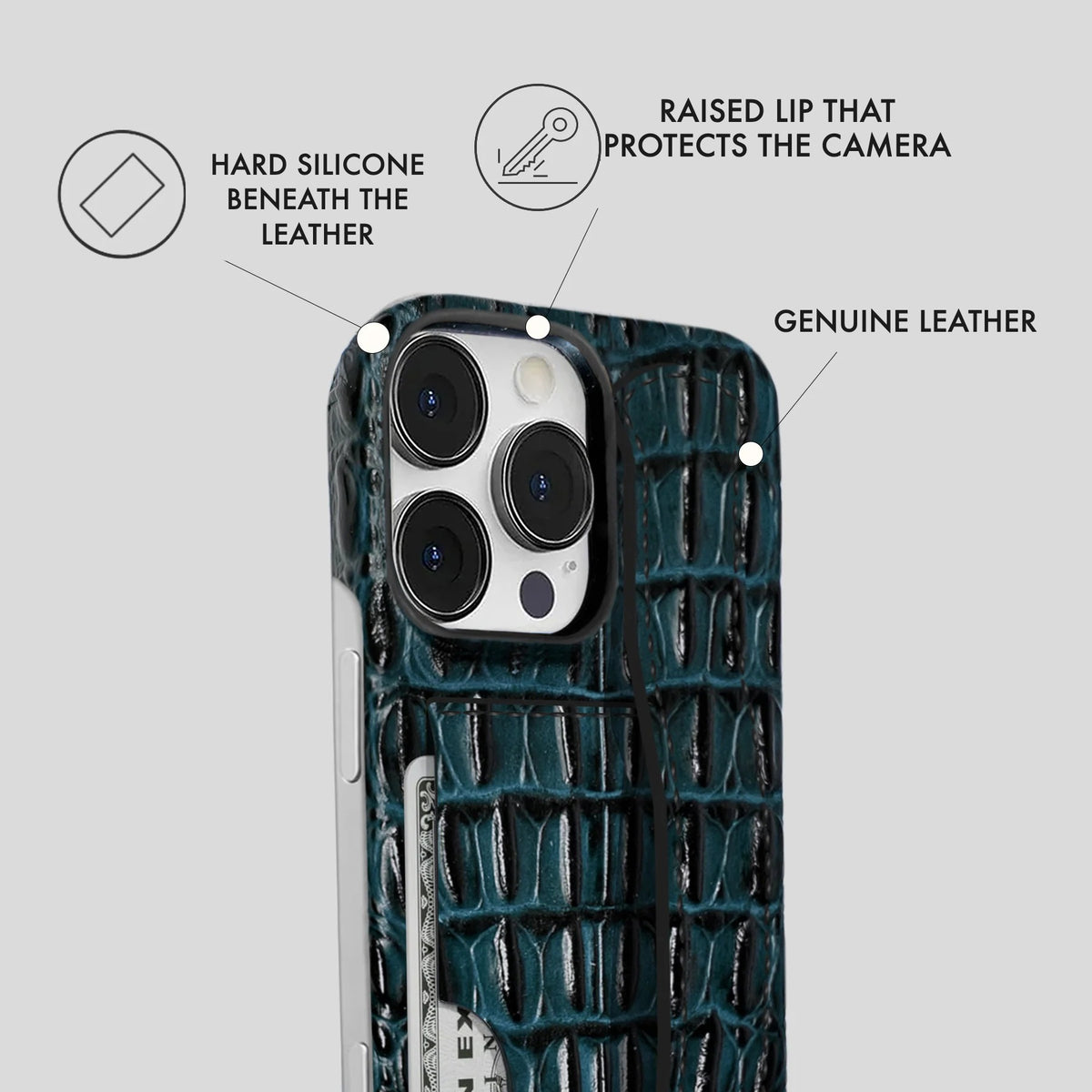 iPhone 16 Pro Max Leather Case — Titan Handle Cardholder