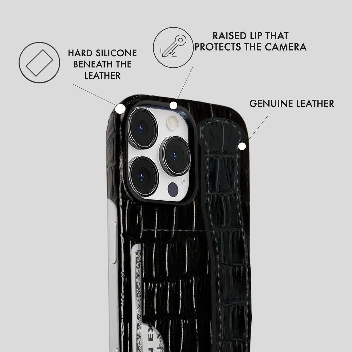 iPhone 16 Pro Max Leather Case — Vega Handle Cardholder
