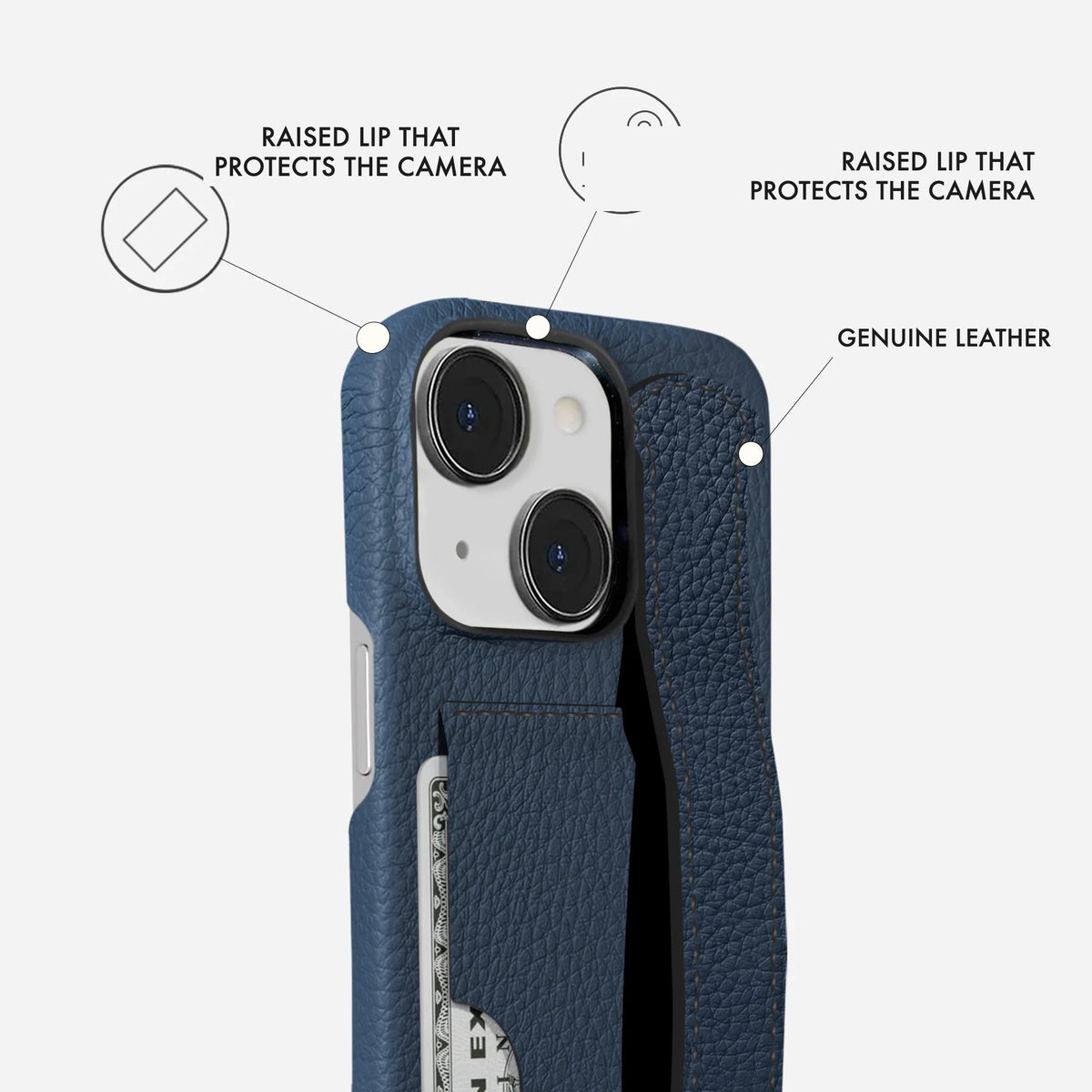 iPhone 15 Leather Case — Ashe Handle Cardholder