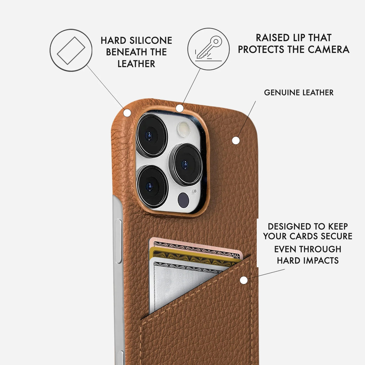iPhone 16 Pro Leather Case — Ashe Cardholder