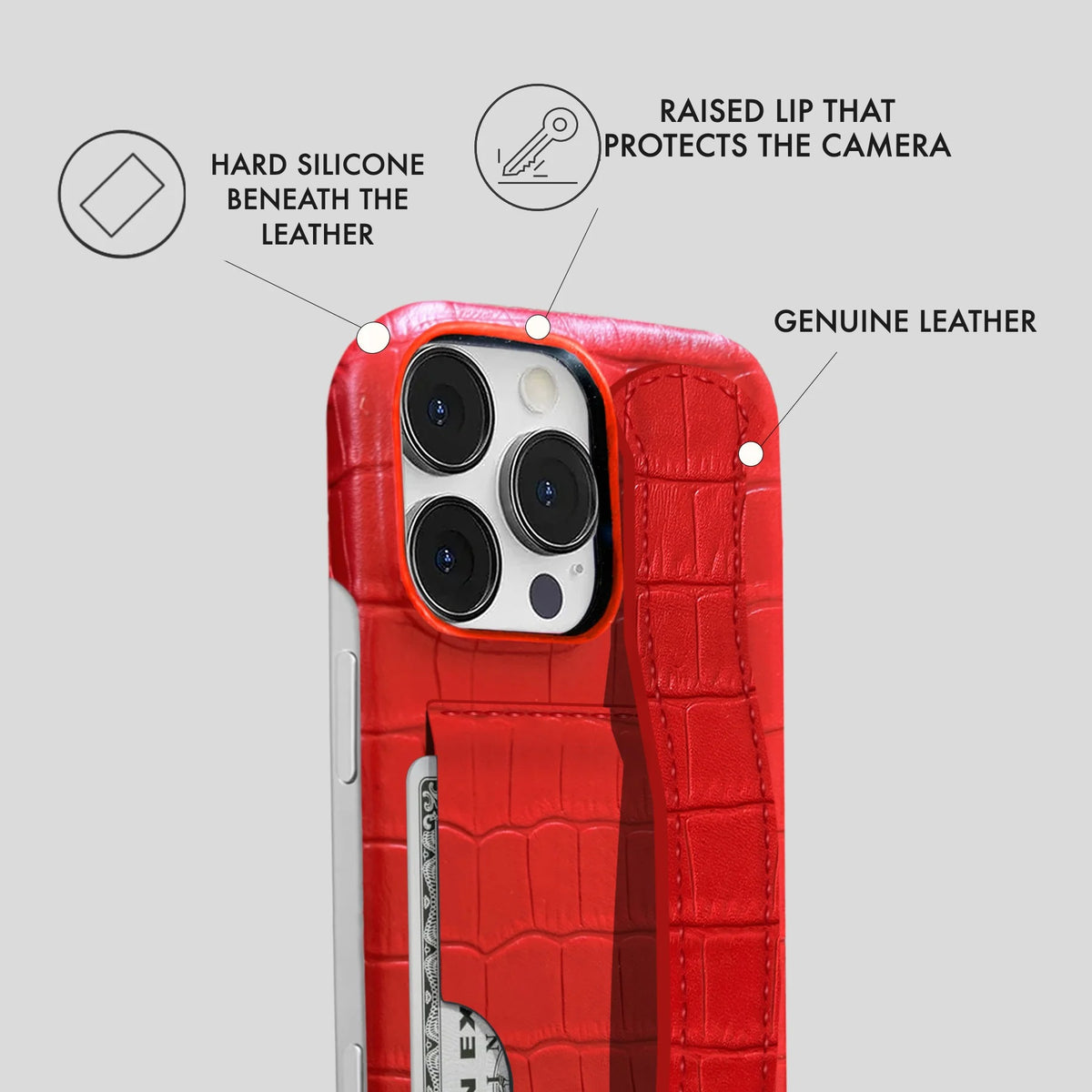 iPhone 16 Pro Max Leather Case — Vega Handle Cardholder