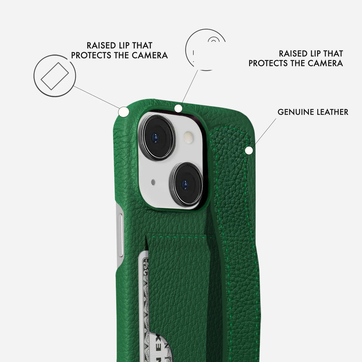 iPhone 15 Leather Case — Ashe Handle Cardholder