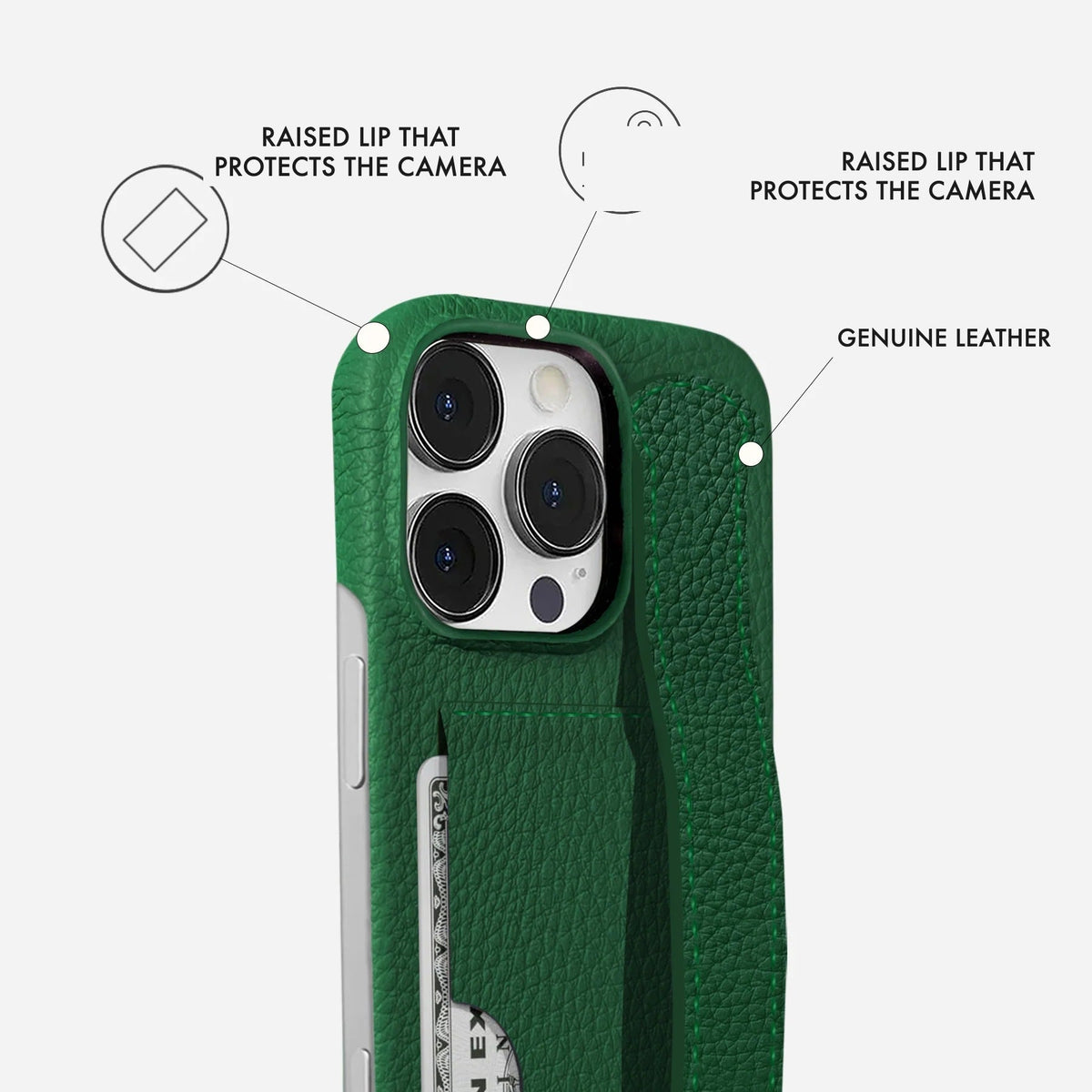 iPhone 13 Pro Leather Case — Ashe Handle Cardholder