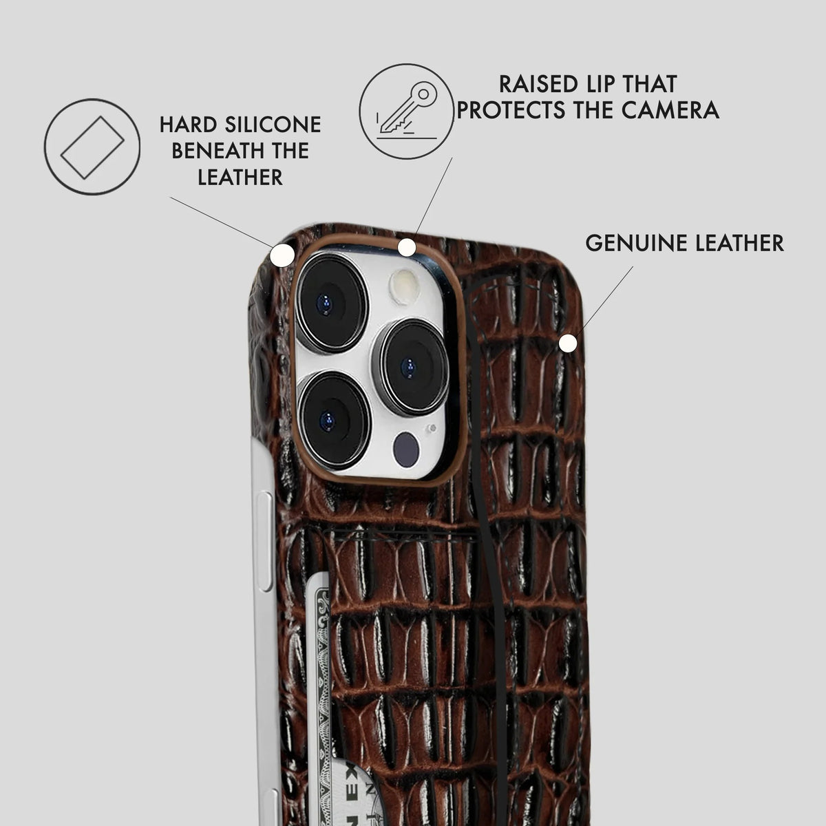 iPhone 16 Pro Max Leather Case — Titan Handle Cardholder