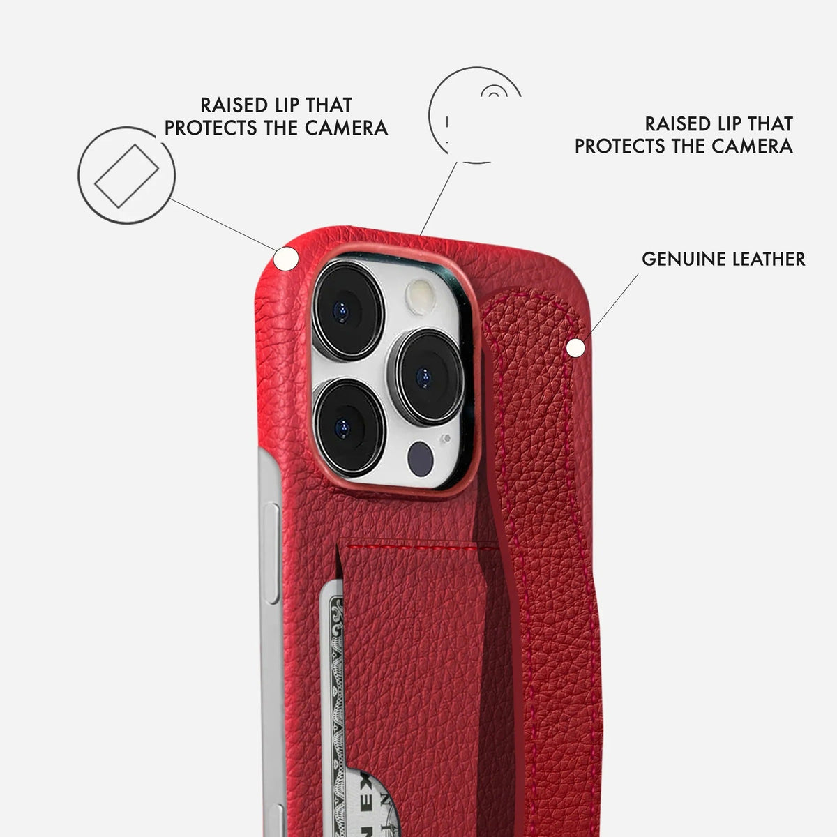 iPhone 13 Pro Leather Case — Ashe Handle Cardholder
