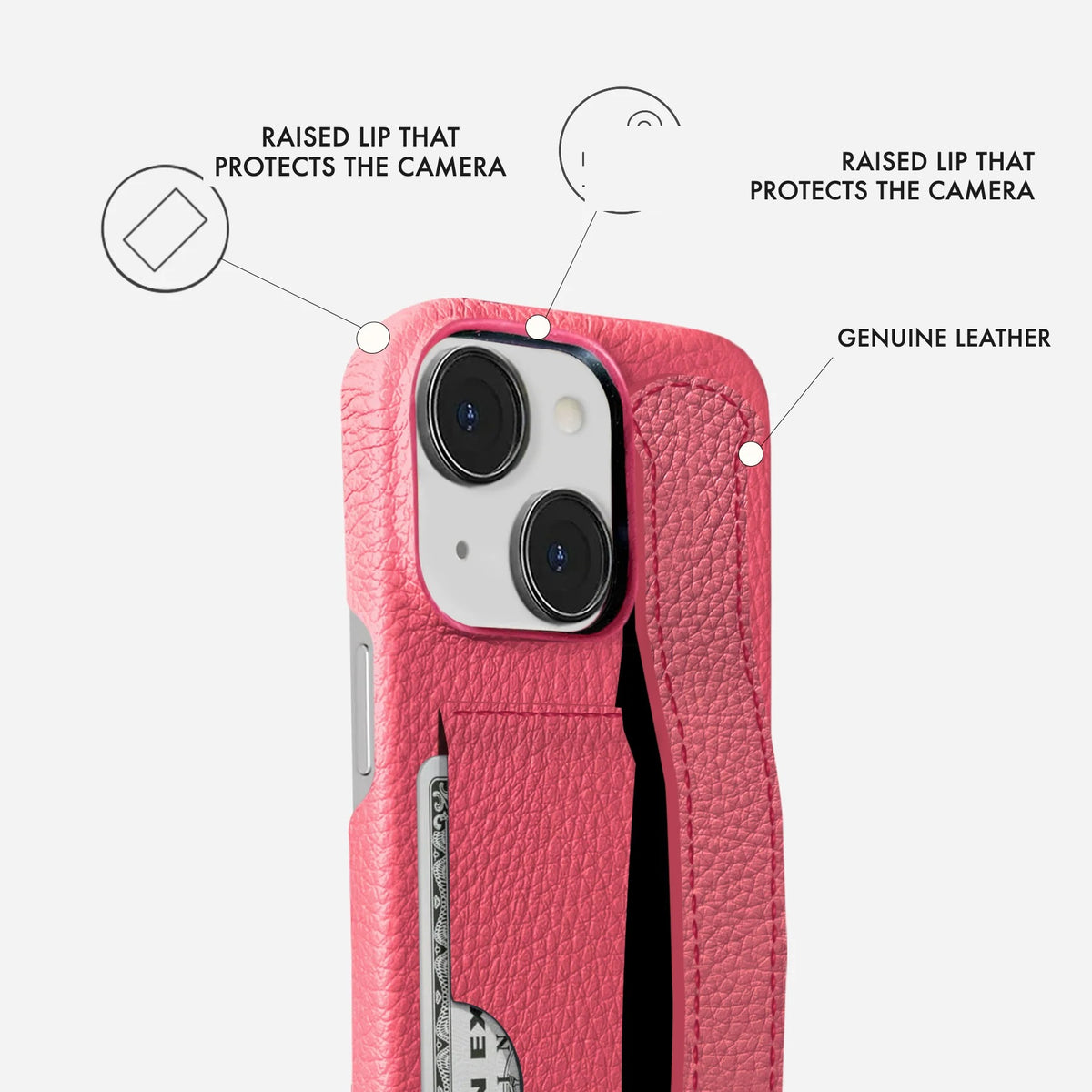 iPhone 15 Leather Case — Ashe Handle Cardholder