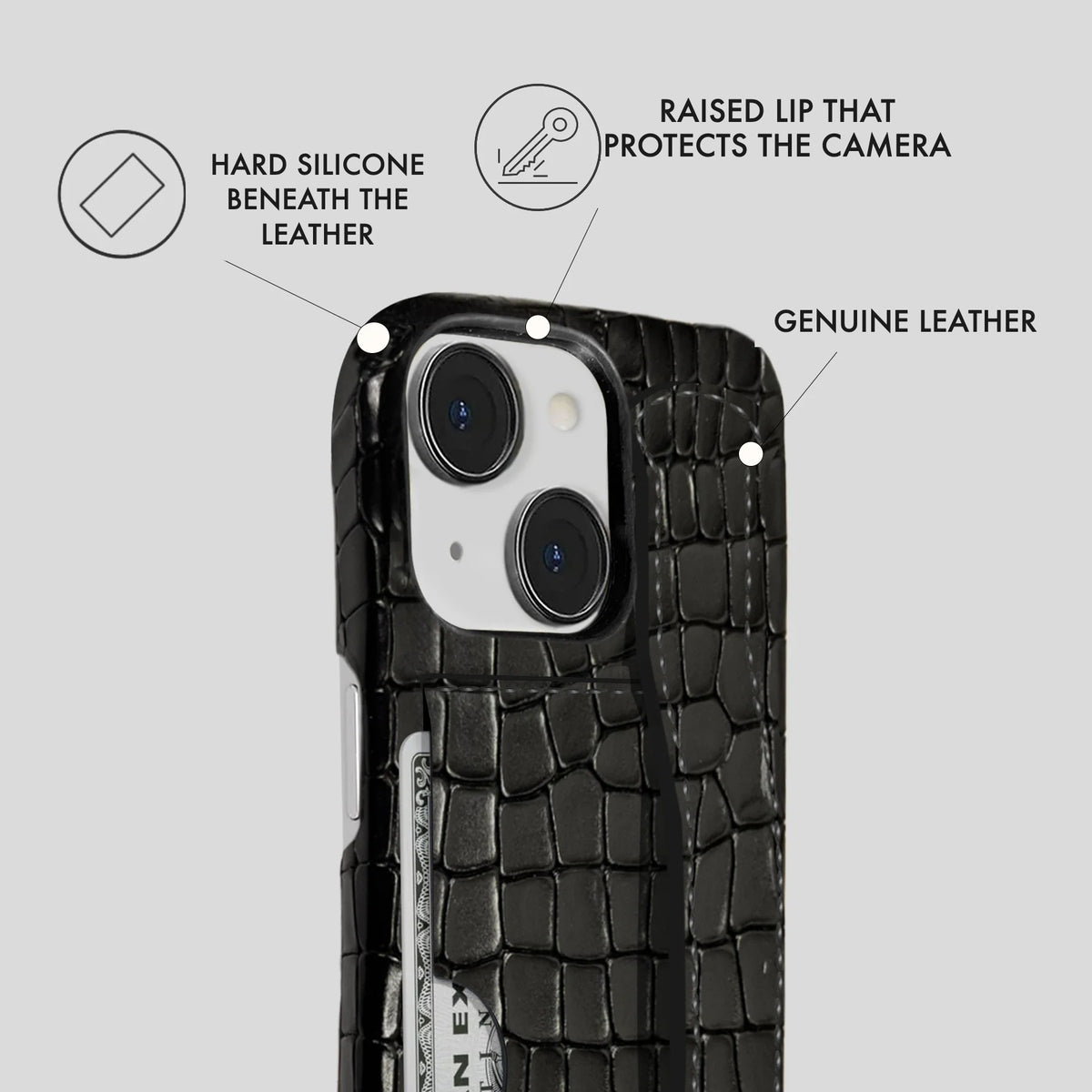 iPhone 14 Plus Leather Case — Lusso Handle Cardholder
