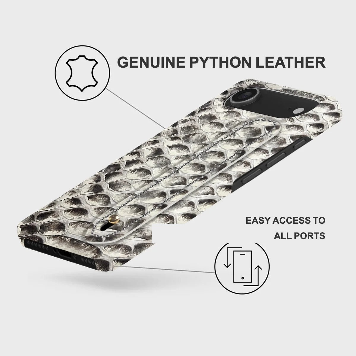 iPhone 17 Air Leather Case — Piton Handle