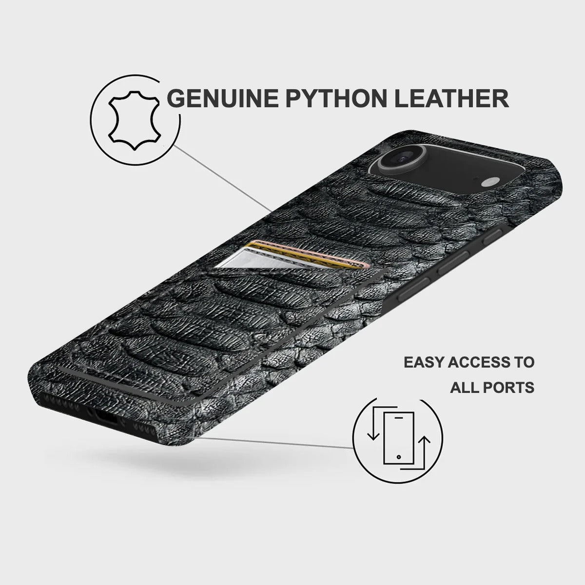 iPhone 17 Air Leather Case — Piton Cardholder