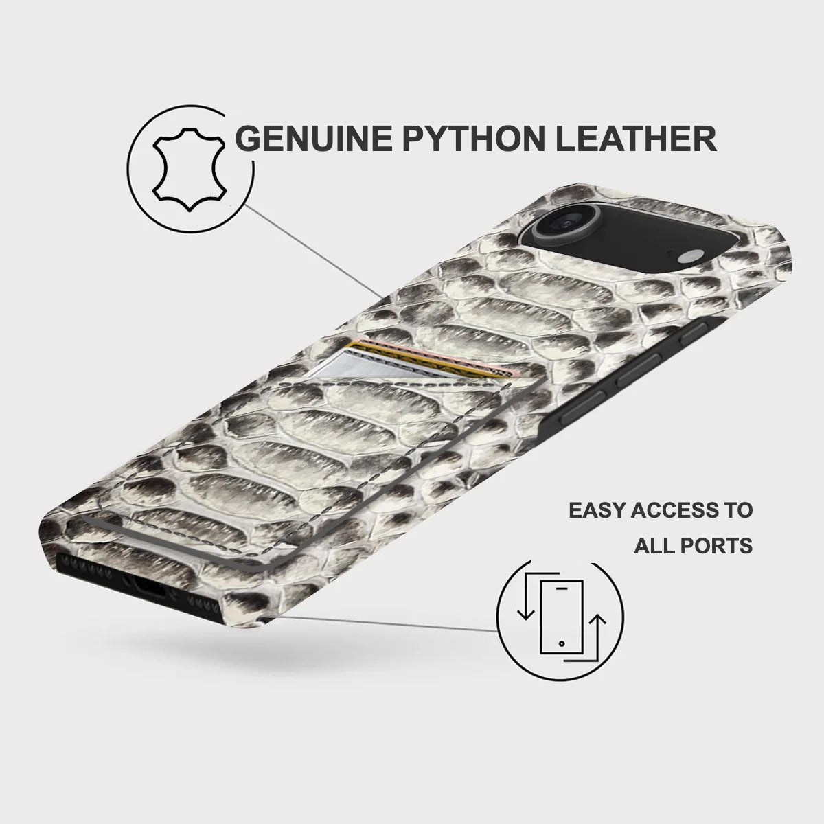 iPhone 17 Air Leather Case — Piton Cardholder
