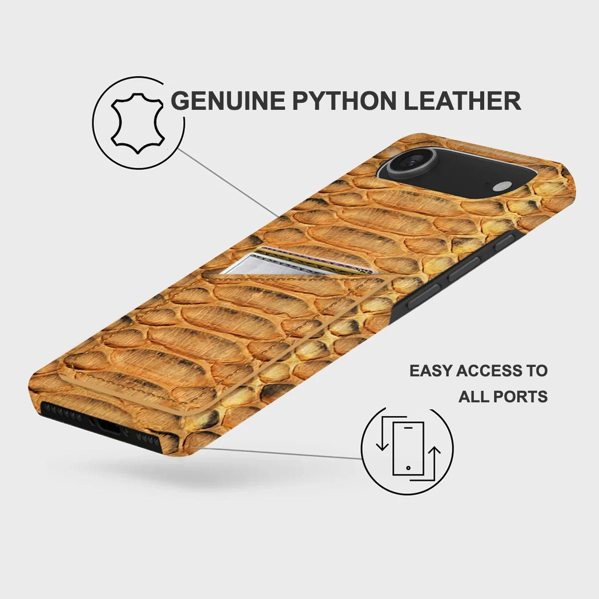 iPhone 17 Air Leather Case — Piton Cardholder