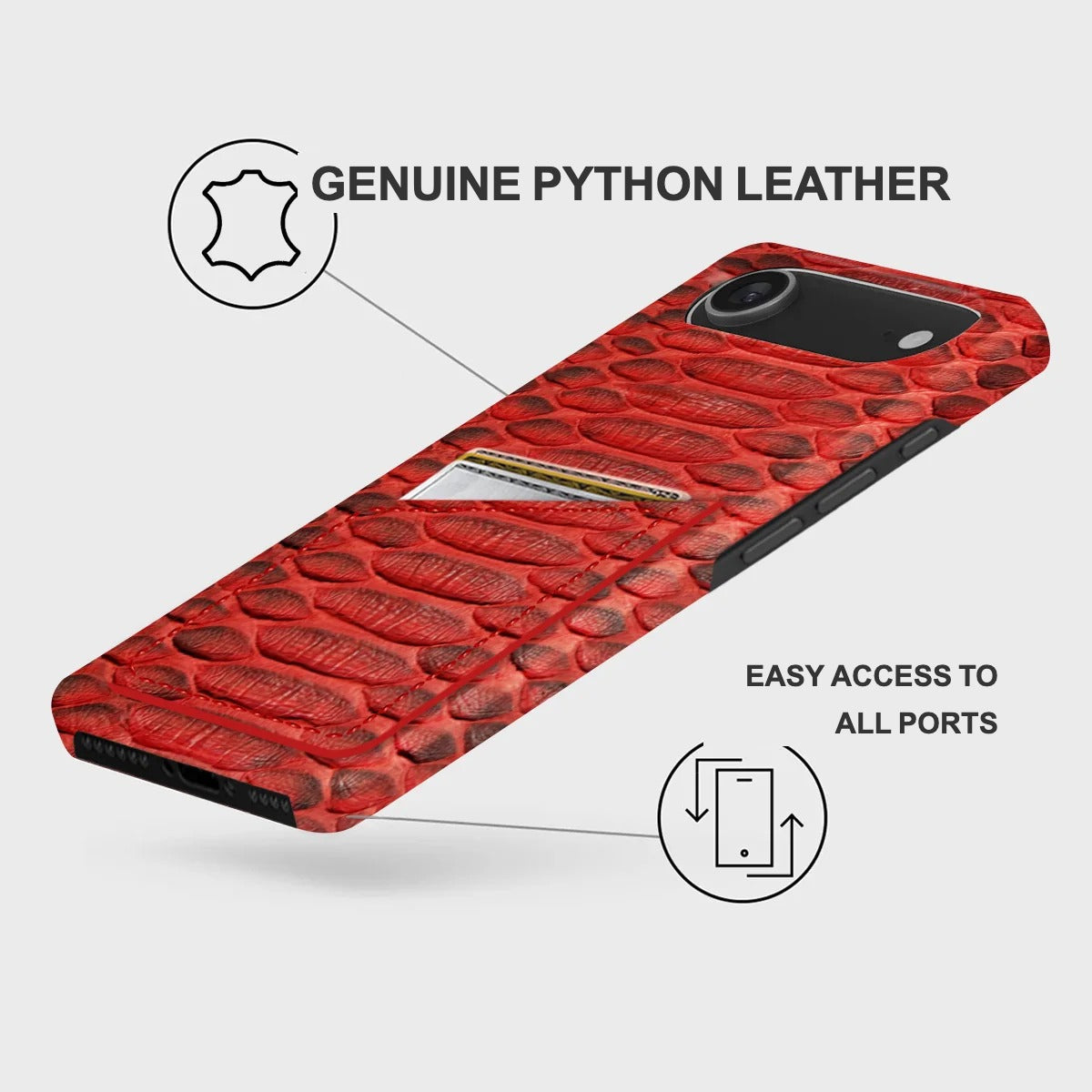 iPhone 17 Air Leather Case — Piton Cardholder