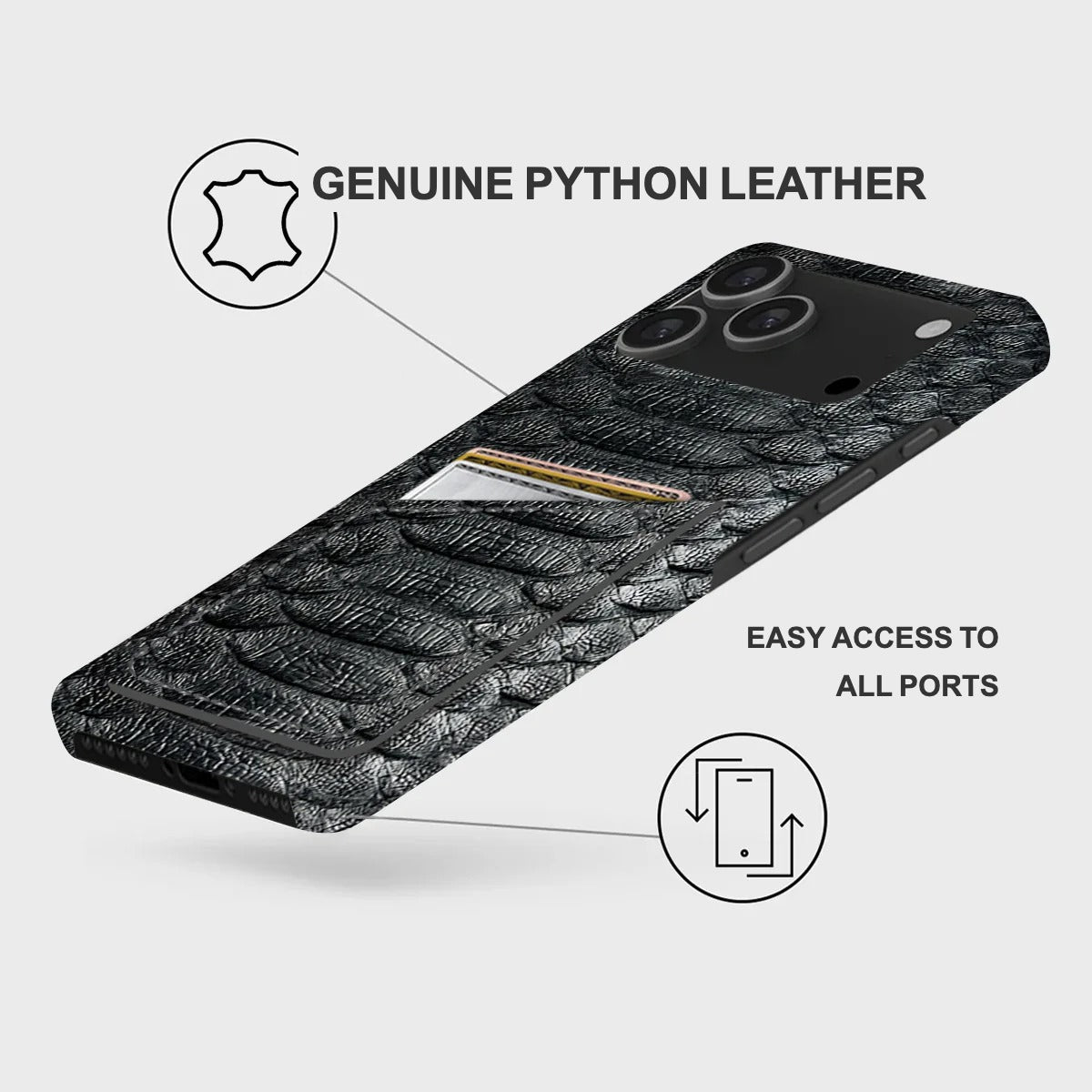 iPhone 17 Pro Max Leather Case — Piton Cardholder