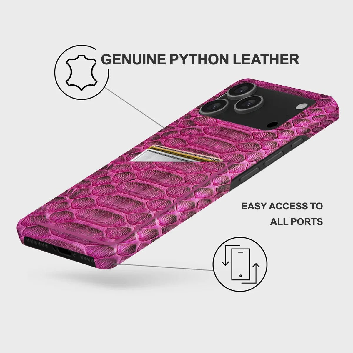 iPhone 17 Pro Max Leather Case — Piton Cardholder