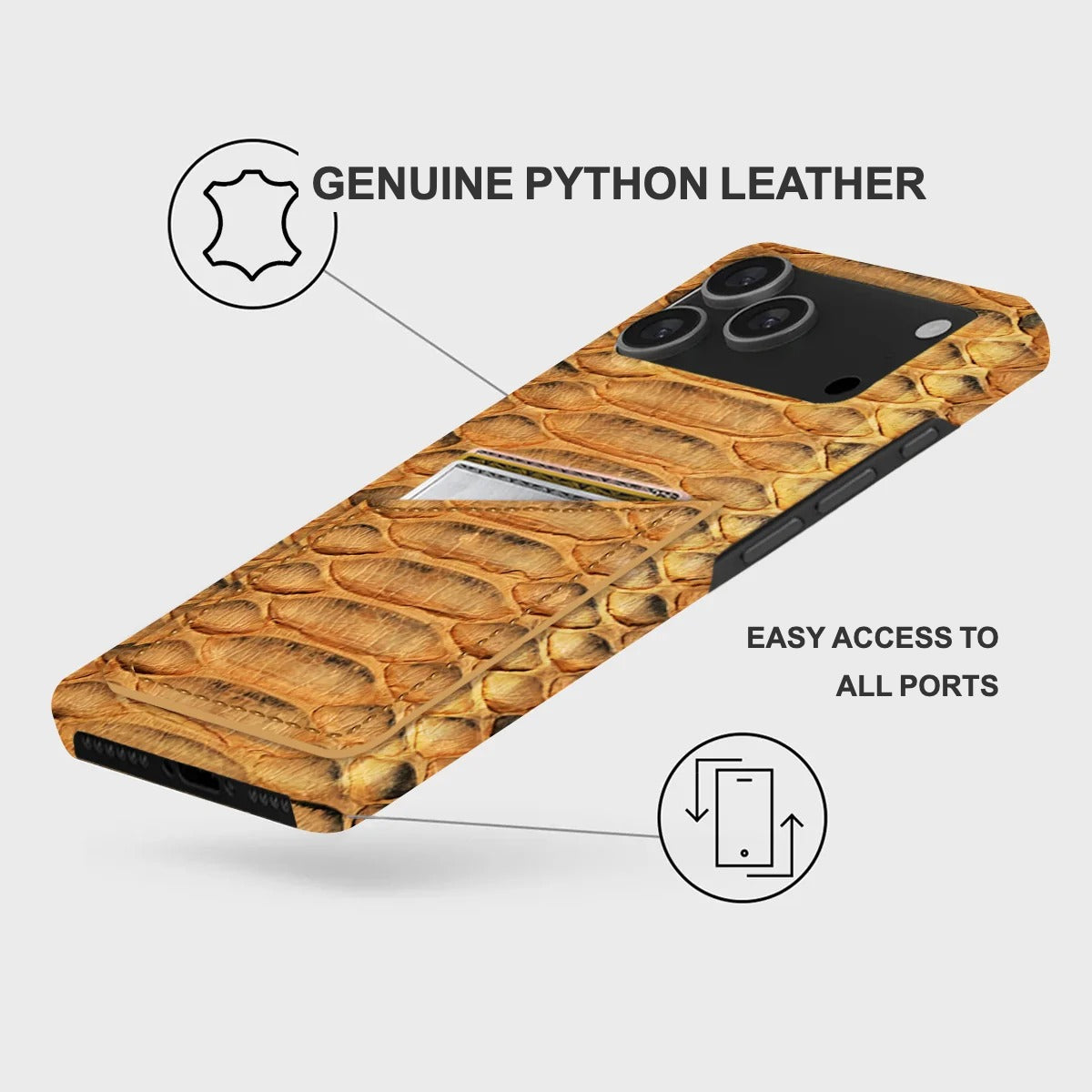 iPhone 17 Pro Max Leather Case — Piton Cardholder