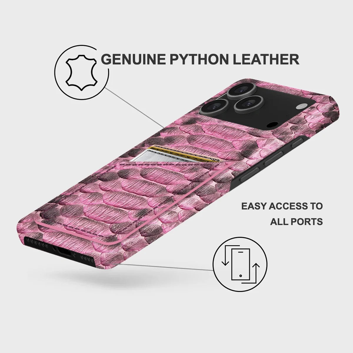 iPhone 17 Pro Max Leather Case — Piton Cardholder