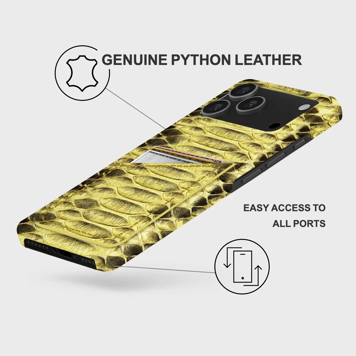 iPhone 17 Pro Max Leather Case — Piton Cardholder