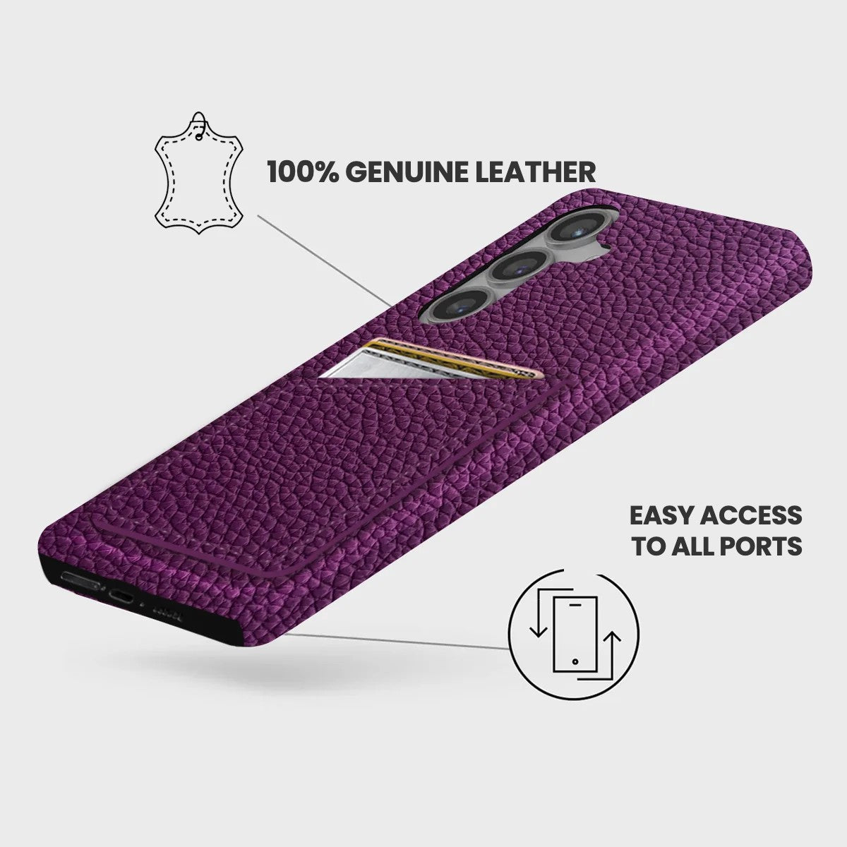 Galaxy S24 Leather Case — Ashe Cardholder