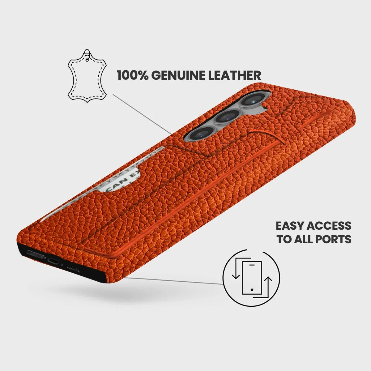 Galaxy S24 FE Leather Case — Ashe Handle Cardholder