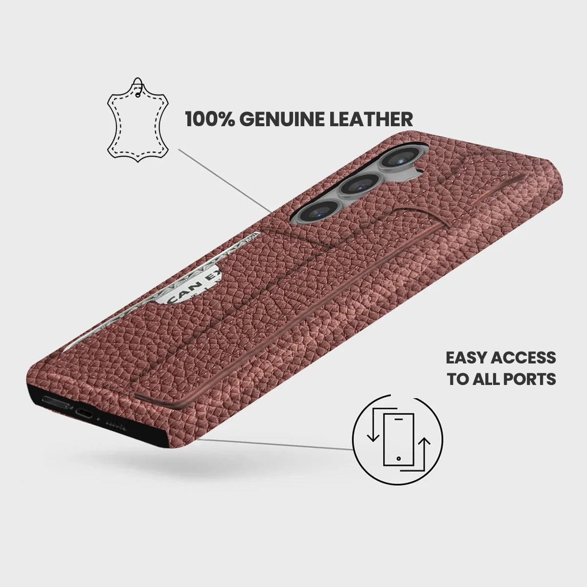 Galaxy S24 FE Leather Case — Ashe Handle Cardholder