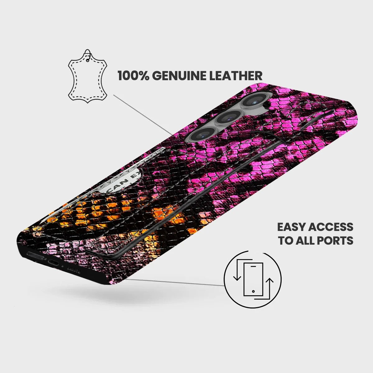 Galaxy S24 FE Leather Case — Elise Handle Cardholder
